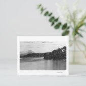 Seattle, WA Lake Washington Uitzicht en Rainier Briefkaart (Staand voorkant)