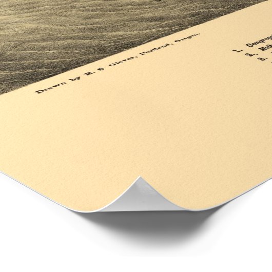 Seattle, WA Panoramic Map - 1878 Poster (Hoek)