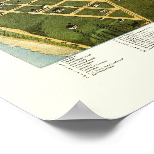 Seattle, WA Panoramic Map - 1891 Poster (Hoek)