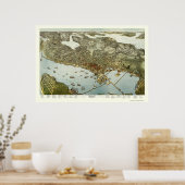 Seattle, WA Panoramic Map - 1891 Poster (Keuken)