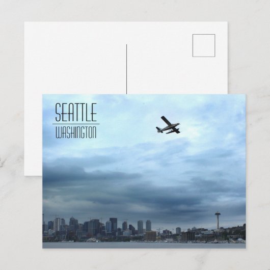 Seattle, WA Seaplane die uit het meer van de Unie Briefkaart (Voorkant / Achterkant)