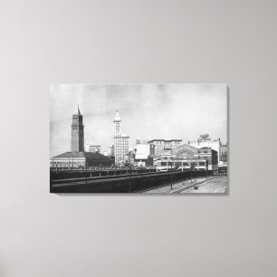 Seattle, WA - Seattle Railway Centre en Smith Canvas Afdruk