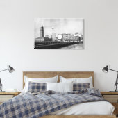 Seattle, WA - Seattle Railway Centre en Smith Canvas Afdruk (Insitu (Slaapkamer))