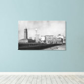 Seattle, WA - Seattle Railway Centre en Smith Canvas Afdruk (Insitu (Houten vloer))