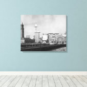 Seattle, WA - Seattle Railway Centre en Smith Canvas Afdruk (Insitu (Houten vloer))