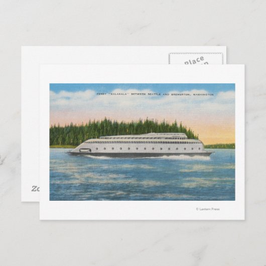 Seattle, WA - Uitzicht van Kalakala Ferry op Puget Briefkaart (Voorkant / Achterkant)