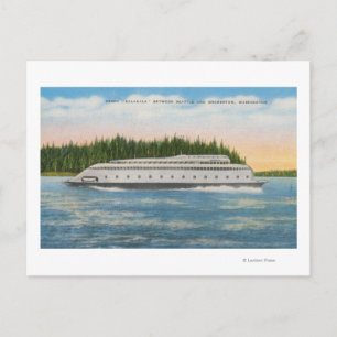 Seattle, WA - Uitzicht van Kalakala Ferry op Puget Briefkaart