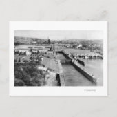 Seattle, WA US Government Locks Ballard Uitzicht Briefkaart (Voorkant)