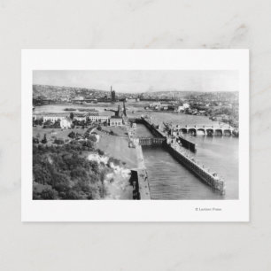 Seattle, WA US Government Locks Ballard Uitzicht Briefkaart