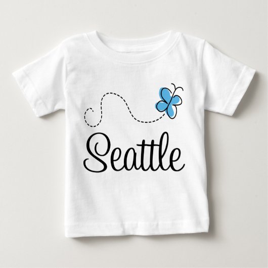 Seattle WA Washington Butterfly Baby Tee Shirt (Voorkant)