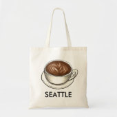 Seattle WA Washington Coffee Drinker Cup Latte Tote Bag (Voorkant)