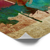 Seattle, WA | Waterverf City Skyline Poster (Hoek)