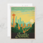 Seattle, WA | We hebben ons verplaatst Uitnodiging Briefkaart (Voorkant / Achterkant)