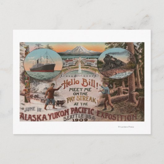 Seattle, WAAD voor Alaska Yukon Pacific Expo. Briefkaart (Voorkant)
