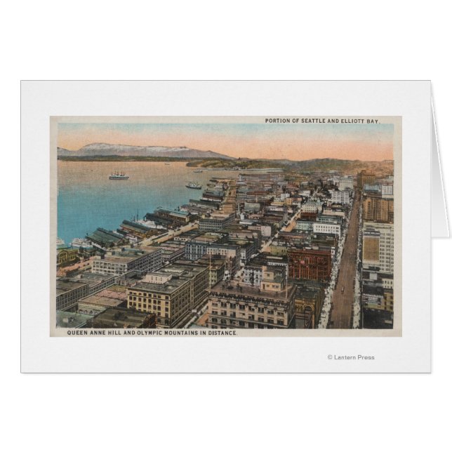 Seattle, WAAerial of Downtown Seattle & Bay (Voorkant Horizontaal)