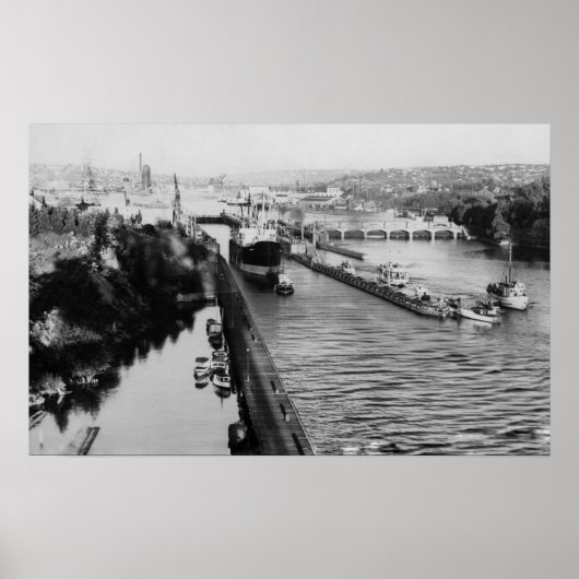 Seattle, WABallard Locks Ship Canal Photography Poster (Voorkant)