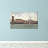 Seattle, WAColeman Dock op Seattle Waterfront Canvas Afdruk (Insitu (Houten vloer))
