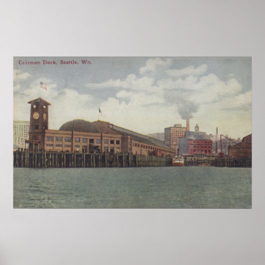 Seattle, WAColeman Dock op Seattle Waterfront Poster (Voorkant)