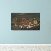 Seattle, WAPioneer Square at at Night Canvas Afdruk (Insitu (Houten vloer))