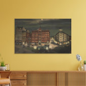 Seattle, WAPioneer Square at at Night Canvas Afdruk (Insitu (Woonkamer))