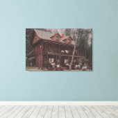 Seattle, WAS thuis in Alki Point Beach Canvas Afdruk (Insitu (Houten vloer))