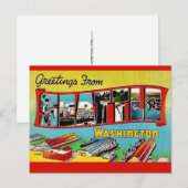 Seattle Washington Ansichtkaart Briefkaart (Voorkant / Achterkant)
