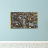 Seattle, Washington, antenne van Smith Canvas Afdruk (Insitu (Houten vloer))