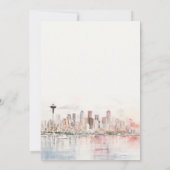 Seattle, Washington Aquarel Landschap Bruiloft Bedankkaart (Achterkant)