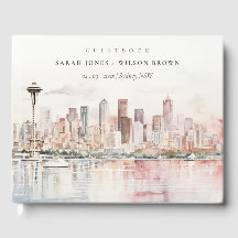 Seattle, Washington Aquarel Landschap Bruiloft