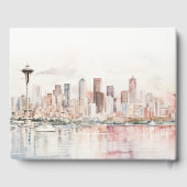 Seattle, Washington Aquarel Landschap Bruiloft Gastenboek (Achterkant)