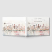 Seattle, Washington Aquarel Landschap Bruiloft Gastenboek (Volledig)