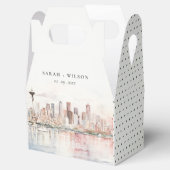 Seattle, Washington Aquarellandschap Bruiloft Bedankdoosjes (Geopend)