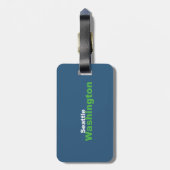 Seattle, Washington Bagage Label met leren riem (Achterkant verticaal)