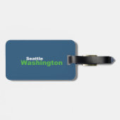 Seattle, Washington Bagage Label met leren riem (Achterkant horizontaal)