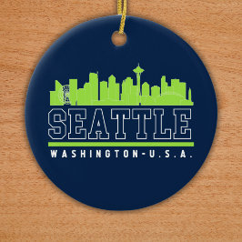 Seattle Washington Beautiful Skyline City Keramisch Ornament