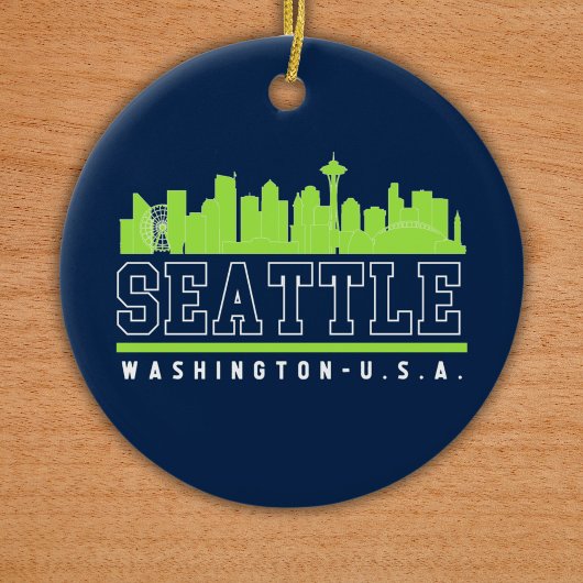 Seattle Washington Beautiful Skyline City Keramisch Ornament
