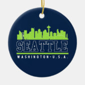 Seattle Washington Beautiful Skyline City Keramisch Ornament (Voorkant)