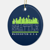 Seattle Washington Beautiful Skyline City Keramisch Ornament (Links)