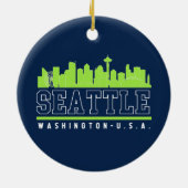 Seattle Washington Beautiful Skyline City Keramisch Ornament (Achterkant)
