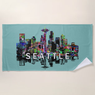 Seattle, Washington bedekt met graffiti Strandlaken