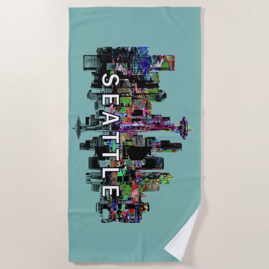 Seattle, Washington bedekt met graffiti Strandlaken (Voorkant)