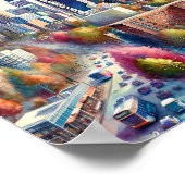 Seattle Washington Beroemde Reisplaatsen waterverf Poster (Hoek)