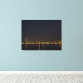 Seattle, Washington bij nacht 3-paneldoek Canvas Afdruk (Insitu (Houten vloer))