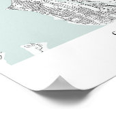 Seattle Washington Blue Water Street Map Poster (Hoek)