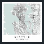 Seattle Washington Blue Water Street Map Poster<br><div class="desc">Seattle Washington Blue Water Street Map</div>