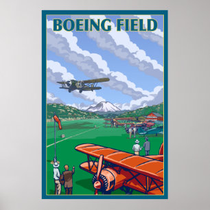 Seattle, Washington - Boeing Field Poster