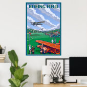 Seattle, Washington - Boeing Field Poster (Thuiskantoor)