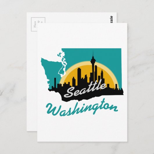 Seattle Washington Briefkaart (Voorkant / Achterkant)