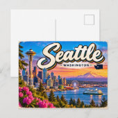 Seattle Washington Briefkaart (Voorkant / Achterkant)