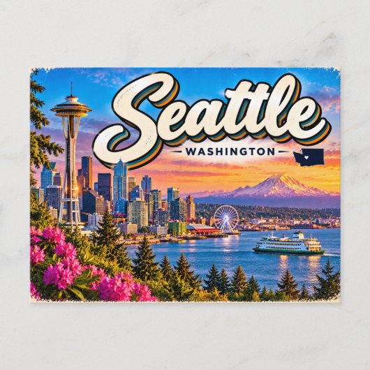 Seattle Washington Briefkaart (Voorkant)